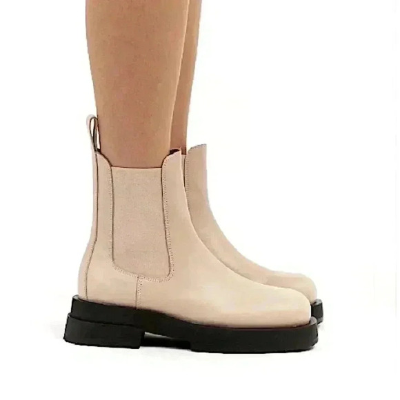 Alias Mae Anthropologie Sean Platform Boots Leather Chunky Combat 90s Y2K - Picture 1 of 15
